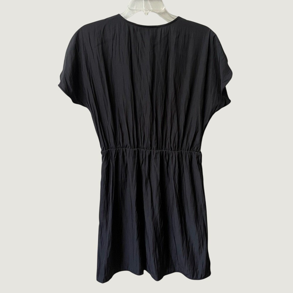 Universal Thread Tie Front Flutter Short Sleeve Mini Dress Womens Medium Black - Picture 5 of 12